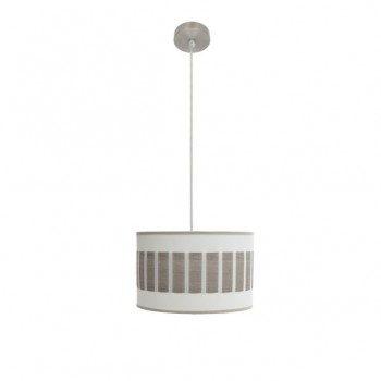 Distribuidor - Lâmpadas Diversas | Colgantes Moderno | COLGANTE IVANNA 1XE27 NIQUEL/BLANCO-MADERA GRIS REGX30X30 CM Ref: 188493083